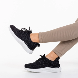 Black Friday - Отстъпки Дамски спортни обувки  черни  от текстилен материал  Thiago Промоция