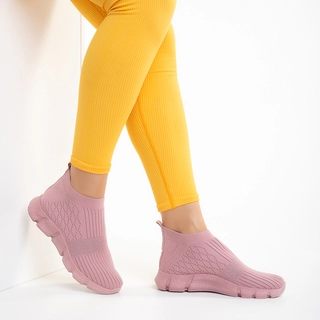 Black Friday - Отстъпки Дамски спортни обувки розови  от текстилен материал  Raina Промоция