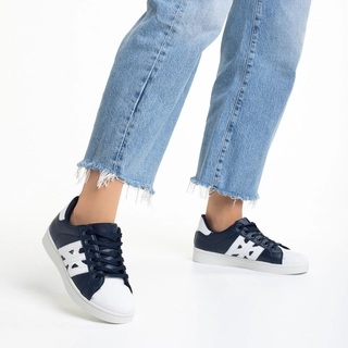 Black Friday - Отстъпки Дамски спортни обувки  бели  със синьо  от еко кожа  Triana Промоция
