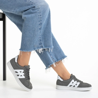 Black Friday - Отстъпки Дамски спортни обувки сиви от текстилен материал  Jessica Промоция