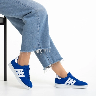 Black Friday - Отстъпки Дамски спортни обувки  сини  от текстилен материал  Jessica Промоция