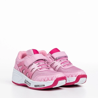 Black Friday - Отстъпки Детски спортни обувки розови с ролки от еко кожа Edwina Промоция