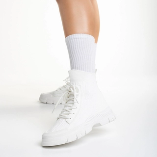 Black Friday - Отстъпки Дамски спортни обувки  бели  от текстилен материал  Yariana Промоция