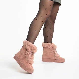 Black Friday - Отстъпки Дамски чизми  розови  от текстилен материал Pavielle Промоция