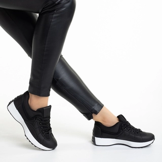 Black Friday - Отстъпки Дамски спортни обувки  черни  от текстилен материал  Renise Промоция
