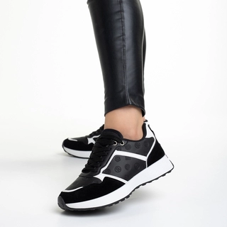 Black Friday - Отстъпки Дамски спортни обувки  черни  от еко кожа  Ranesha Промоция