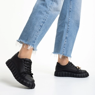 Black Friday - Отстъпки Дамски спортни обувки  черни от еко кожа  Ravin Промоция