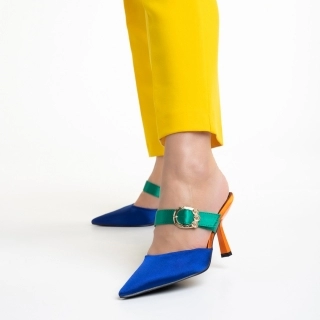 Easter Sale - Отстъпки Дамски сандали  сини  от текстилен материал  Zorana Промоция