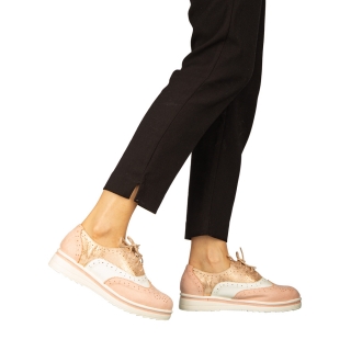Дамски обувки casual без ток от еко кожа розови  Darme