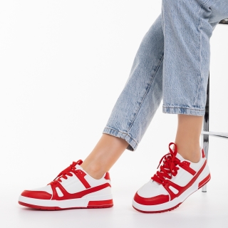 Дамски спортни обувки червени  от еко кожа  Asterva