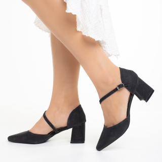 Дамски обувки  черни  от текстилен материал Dalina