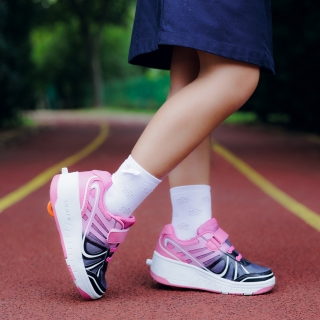 Детски спортни обувки  цикламени  от еко кожа и текстилен материал  Giana