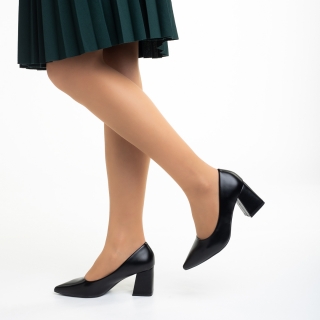 Easter Sale - Отстъпки Дамски обувки  черни  от еко кожа с ток  Mirsada Промоция