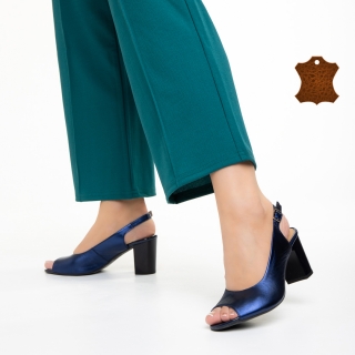 Easter Sale - Отстъпки Дамски сандали  Marco сини  от естествена кожа Kendra Промоция