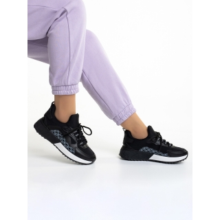 Love Sales - Отстъпки Дамски спортни обувки  черни от еко кожа  и текстилен материал  Marga Промоция
