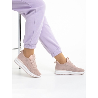 Easter Sale - Отстъпки Дамски спортни обувки  розови   от текстилен материал  Jelena Промоция