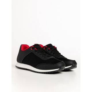Love Sales - Отстъпки Мъжки спортни обувки  черни  от еко кожа и  текстилен материал Zander Промоция