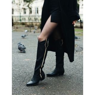 Дамски чизми черни от еко кожа Shanae