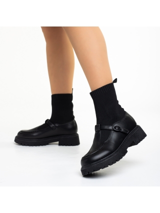 Love Sales - Отстъпки Всекидневни дамски обувки черни от еко кожа и текстилен материал Dallas Промоция