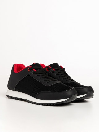 Back to School - Отстъпки Мъжки спортни обувки  черни  от еко кожа и  текстилен материал Zander Промоция