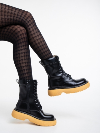Black Friday - Отстъпки Дамски чизми  черни  от еко кожа  Nunzia Промоция