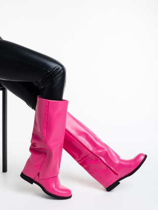 Winter Sale - Отстъпки Дамски чизми розови от еко кожа Daire Промоция