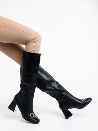 Winter Sale - Отстъпки Дамски чизми черни от еко кожа Karlee Промоция