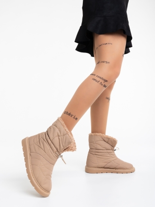Winter Sale - Отстъпки Дамски чизми бежови тъмно от текстилен материал Louella Промоция