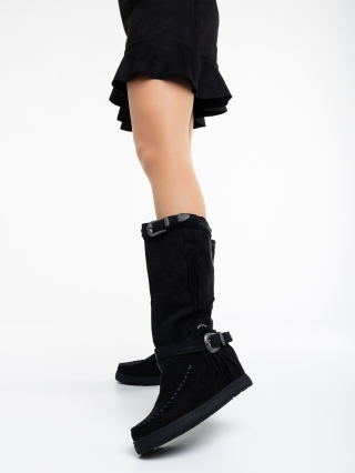 Winter Sale - Отстъпки Дамски чизми черни от текстилен материал Talaitha Промоция
