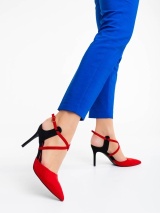 Easter Sale - Отстъпки Дамски обувки червени от текстилен материал Saleena Промоция