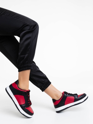 Easter Sale - Отстъпки Дамски спортни обувки червени с черно от екологична кожа Remmie Промоция